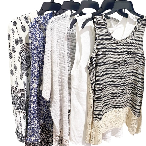 Boho Bundle Size Small 5 Piece Mixed Flax Anthropologie Lace Tanks Dress Bundle - Picture 1 of 12